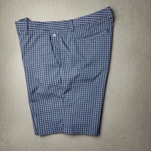 Bonobos Maide Golf Shorts Mens 38 Navy Windowpane Grid Check Flat Performance